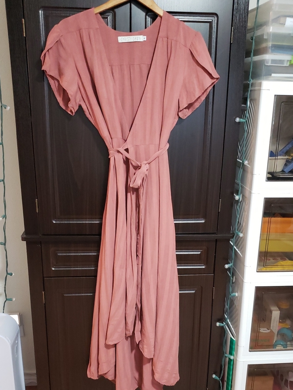 RARE EUC Christy Dawn Autumn Wrap Dress In "Dusty Mauve", Size XL - Picture 3 of 12